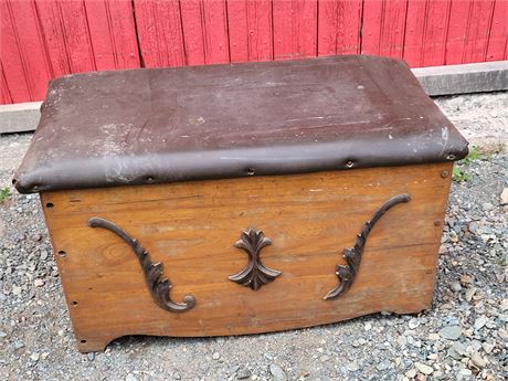 Wooden Storage Chest with Padded Top