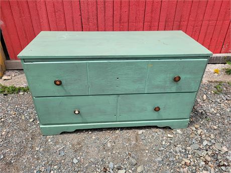 Green Two-Drawer Low Dresser