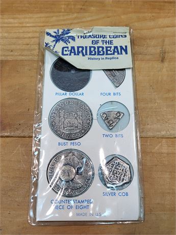 Treasure Coins of the Caribbean History in Replica Six Coin Set