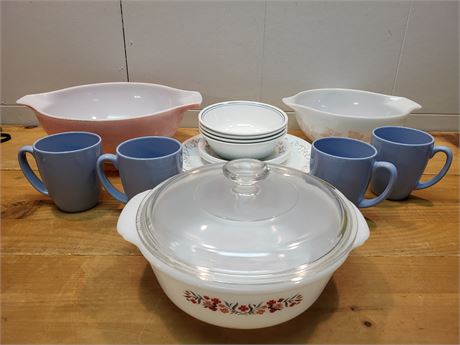 Pyrex Cinderella Bowls, Corelle Dinnerware & Mugs