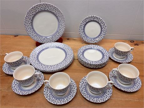 Vintage EIT Ltd "Provence Blue" Ironstone Partial Dinnerware Set - 22 Pieces 3