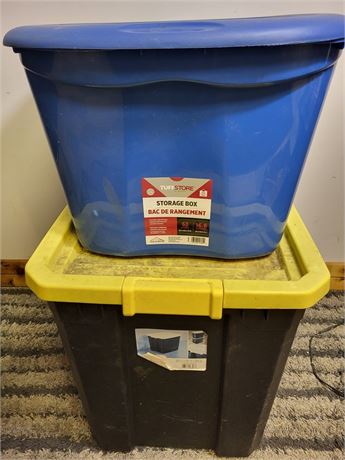 ​Heavy Duty Storage Bin Set – 63L TuffStore & 102L Large Black/Yellow Tote 14