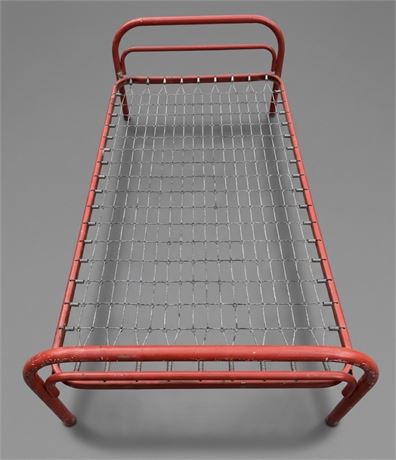 Vintage Red Tubular Single Frame with Spring Mesh
