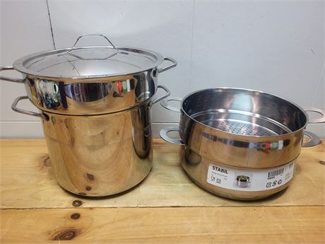 IKEA STABIL Stainless Steel Steamer Inserts and Stock Pot Set