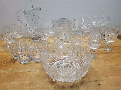 Elegant Cut Crystal Tableware Set