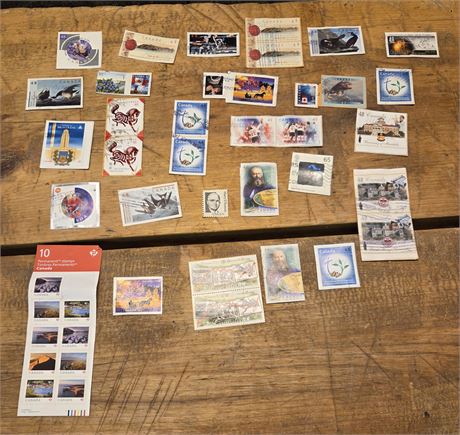 Assortment of Vintage & Modern Canadian Collectible Postage Stamps