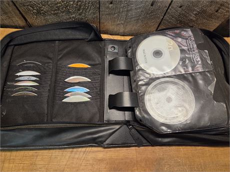 Assorted CD Collection in Zippered Storage Binder - Est. 60+ Discs