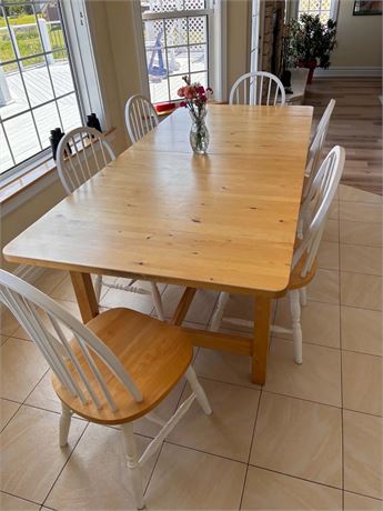 Large, Wood Farmhouse Dining Set