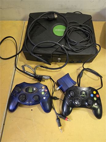 Original Xbox Console Bundle with Controllers & A/V Cables