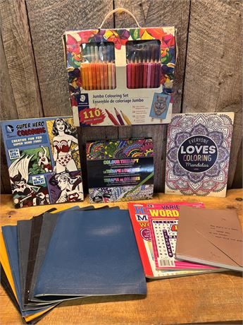 Staedtler Jumbo Colouring Set (110 Pcs) & Multi-Book Adult Colouring