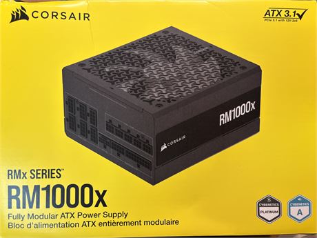 Corsair CX650M Power Supply inside RM1000x Box