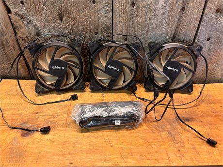 3 upHere 120mm PC Case Cooling Fans with Hardware