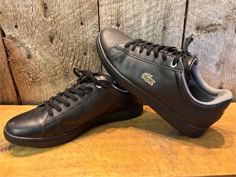 Lacoste Men's Hydez 119 Black Leather Sneakers – Size USA 9