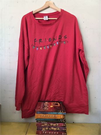 FRIENDS TV Show Merchandise Bundle: Red Sweatshirt & DVD Sets