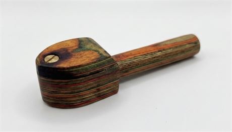 Unique Handcrafted Multi-Color Laminated Wood Pipe with Swivel Lid