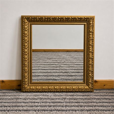 Ornate Gold-Tone Wall Mirror