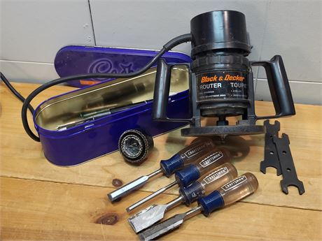 Black & Decker Router and Craftsman Wood Chisels