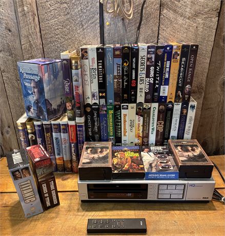 RCA VCR Player with Remote & Massive 35+ VHS Movie Collection