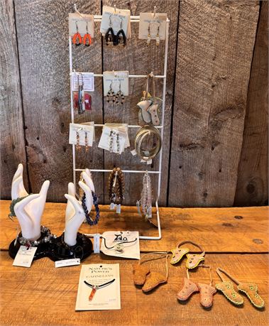 Beaded Bracelets, Gemstone Pendants, Shell Earrings & Suede Crafts