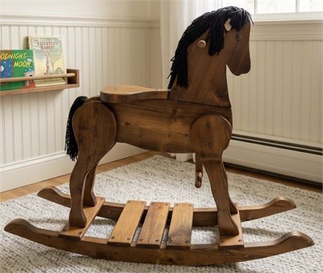 Vintage Handmade Wooden Rocking Horse