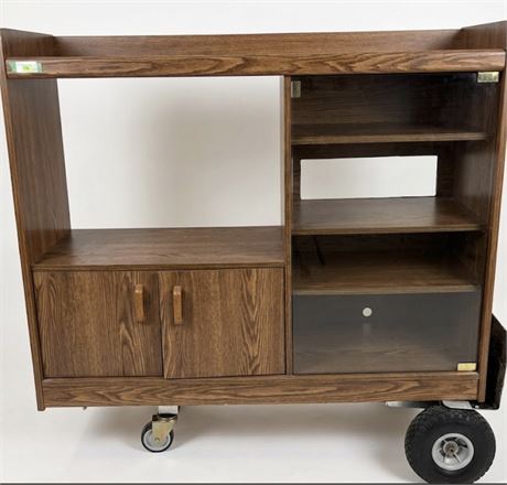 Media Stand / Entertainment Unit with Glass Door & Cabinet