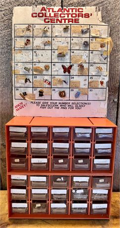 Vintage Atlantic Collectors' Centre Lapel Pin Display & Inventory