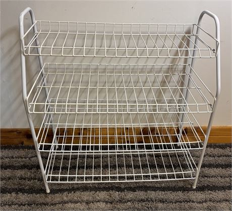White Metal Wire 4-Tier Utility Storage Rack / Shoe Shelf - 25.5" x 12" x 28"