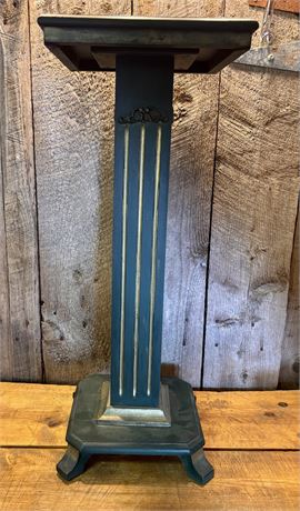 Wooden Pillar-Style Plant & Flower Pedestal Stand - 13"D x 32"H