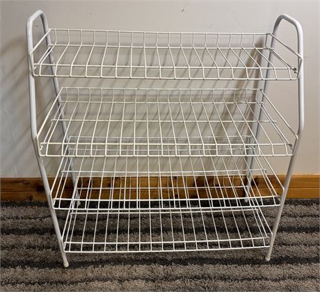White Metal Wire 4-Tier Utility Storage Rack / Shoe Shelf - 25.5" x 12" x 28"