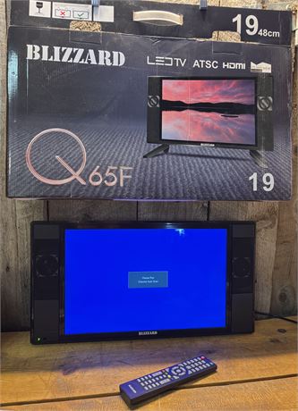 Blizzard 19" LED LCD Color TV with Remote & Box - Model 1923S