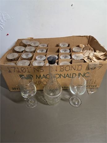 ​Vintage Glassware Lot featuring 1988 Calgary Olympic Stemware & Decanter