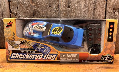 Vintage Zap Toys Checkered Flag Motorized "Rev 'N Run" Dragster - New in Box