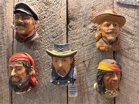 Vintage Legend Products Chalkware Wall Mask Collection