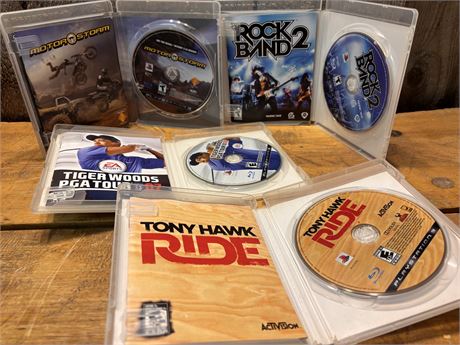PS3 Video Games: MotorStorm, Rock Band 2, Tiger Woods 07, Tony Hawk Ride