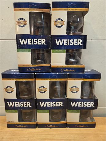 5 Weiser Collections Passage Door Knobs - Hall & Closet - Oil Rubbed Bronze