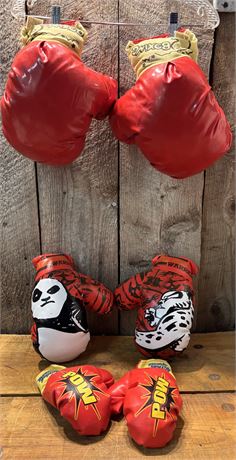 (3) Pairs of Kids' Toy Boxing Gloves - Includes 2008 DreamWorks Kung Fu Panda