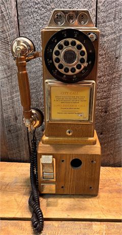 Vintage-Style Wooden Replica Payphone – October 1997