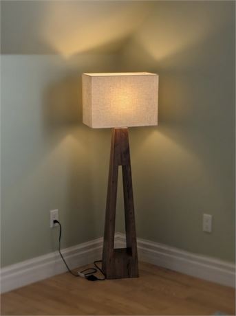 Mid-Century Modern Style Wooden Floor Lamp