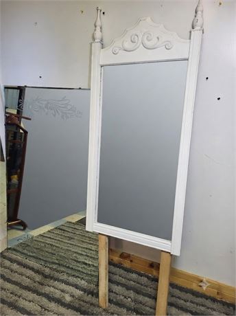 White Framed Mirror and Large Rectangular Mirror