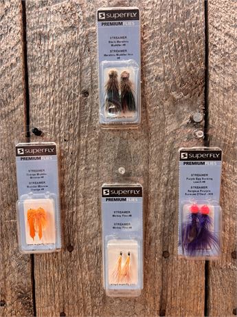4 Superfly Premium Streamer Fishing Flies Assorted Sizes & Styles - NIB