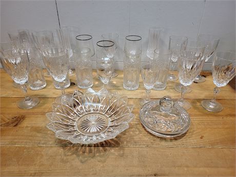 Cut Crystal and Glassware Tableware Set