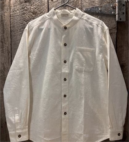 Sawasdee Chiangmai 100% Cotton Band Collar Long Sleeve Shirt Large