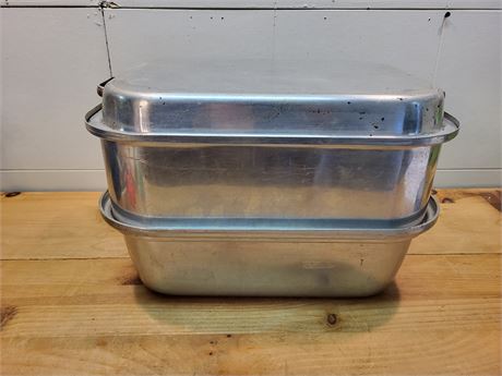 Wear-Ever Aluminum No. 229 Roaster and Steamer Pan Set