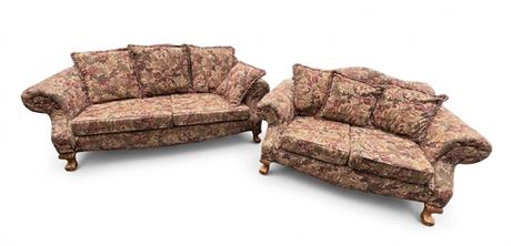 Ashley Furniture "Triumph/Harvest" Floral Tapestry Sofa & Loveseat Set