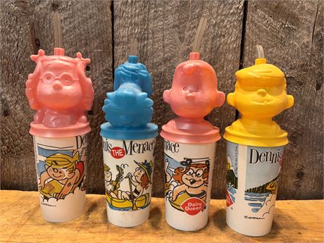 Vintage Dairy Queen Dennis the Menace Character Sipper Cups