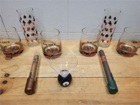 ​Vintage Barware & Lounge Collection – Bacardi, Novelty Glasses & Accents