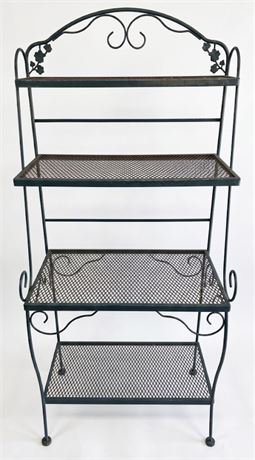 Vintage French-Style Wrought Iron and Wire Mesh Baker’s Rack (30.5" x 18" x 70")