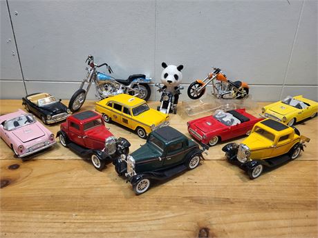 ​Vintage Die-Cast Toy Vehicle Collection - Classic Cars, Hot Rods, Choppers