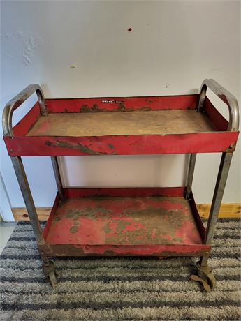Vintage Red Metal Utility Cart
