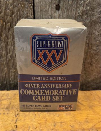 1990 Pro Set Super Bowl XXV Silver Anniversary Commemorative Card Set - Sealed